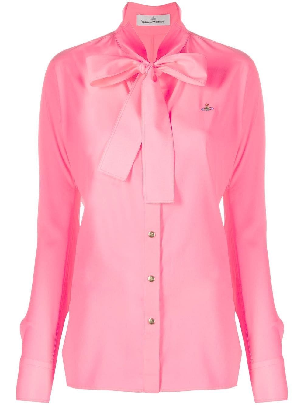 Vivienne Westwood long-sleeve pussy-bow shirt - Pink von Vivienne Westwood