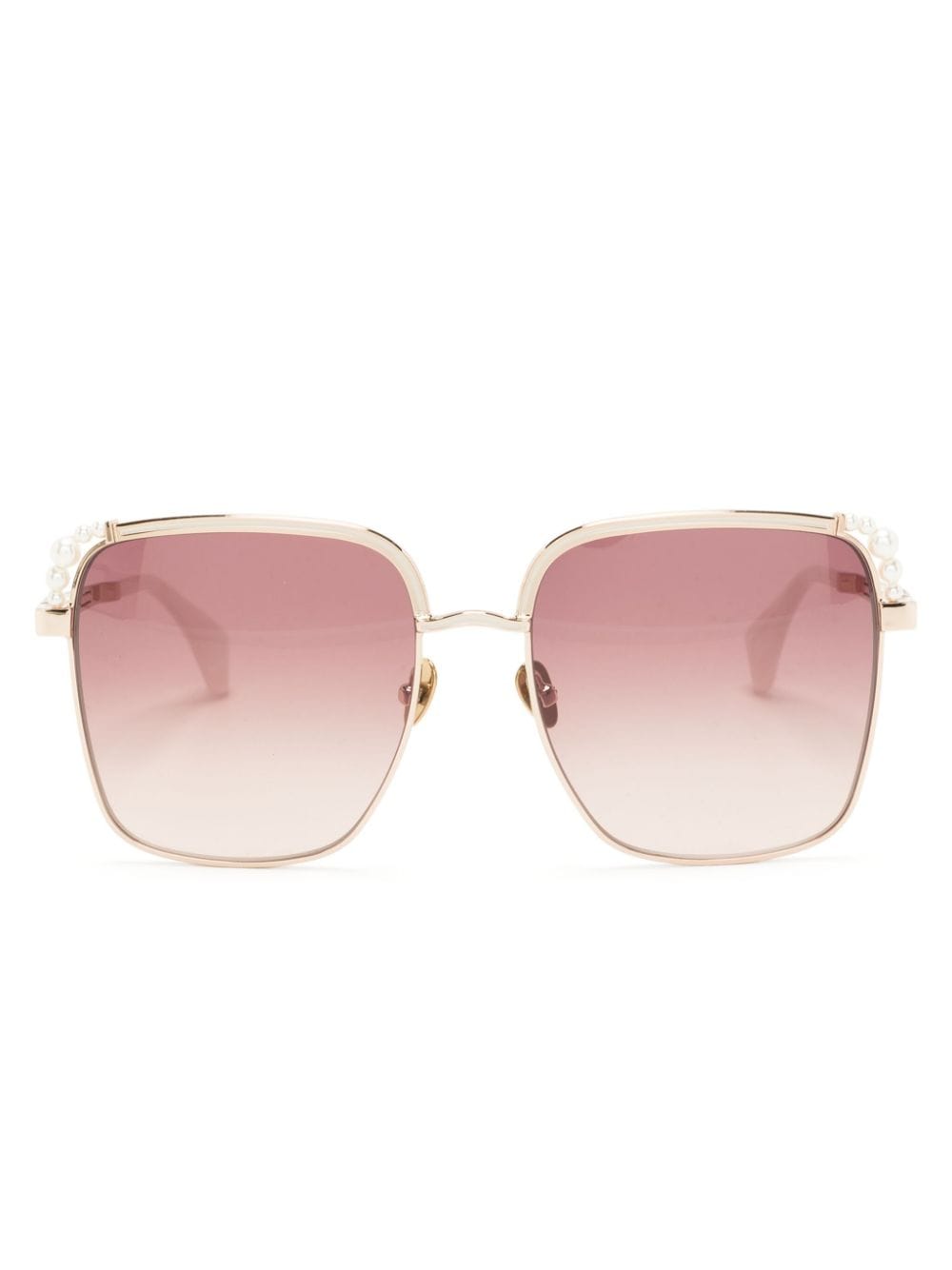 Vivienne Westwood pearl-detailing oversize-frame sunglasses - Gold von Vivienne Westwood
