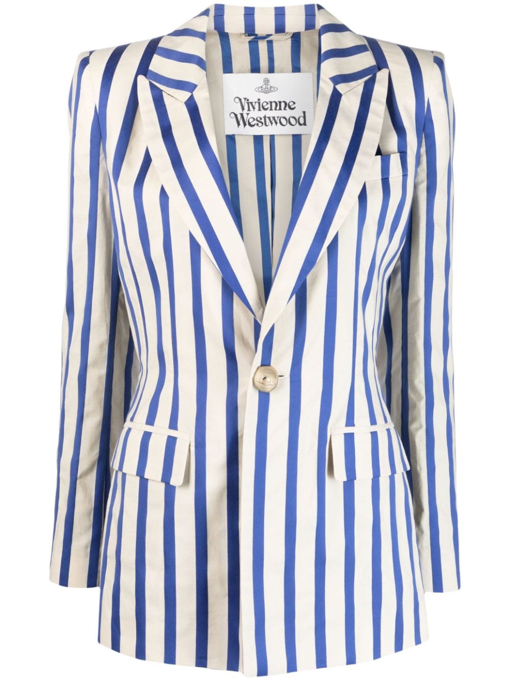 Vivienne Westwood striped cotton blazer - Neutrals von Vivienne Westwood