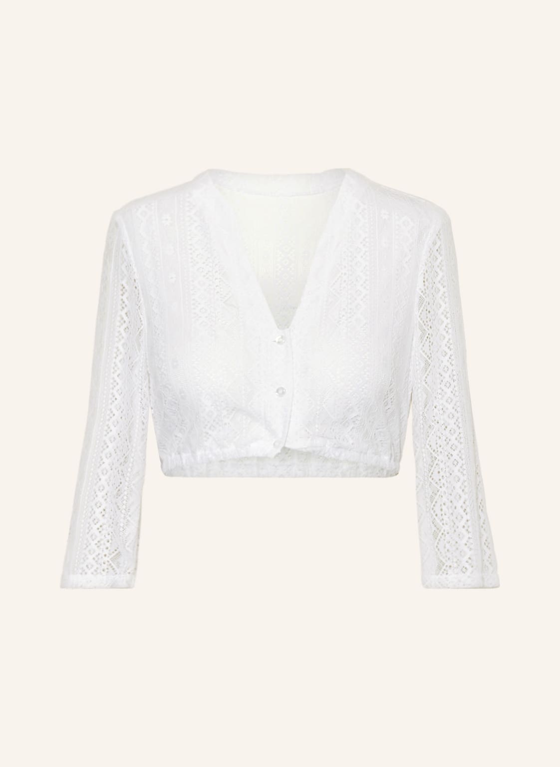 Waldorff Dirndlbluse Aus Spitze Mit 3/4-Arm weiss Waldorff Dirndlbluse Aus Spitze Mit 3/4-Arm weiss von WALDORFF