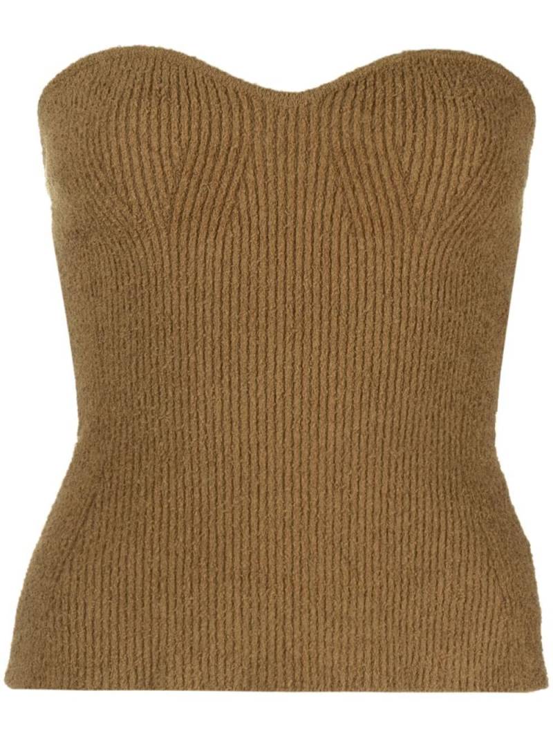 WARDROBE.NYC ribbed-knit bandeau top - Brown von WARDROBE.NYC