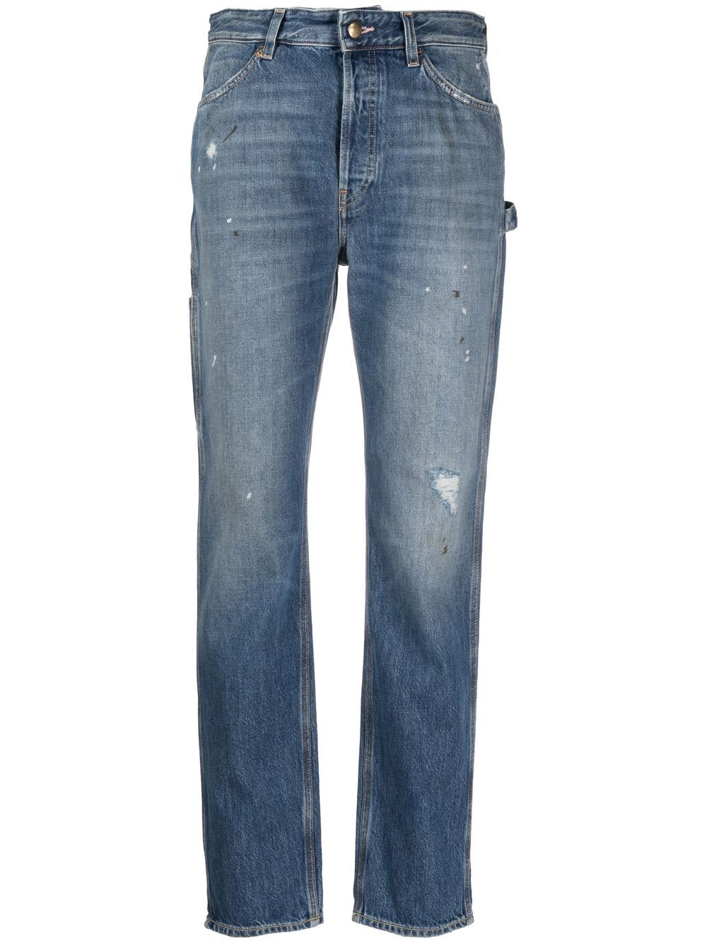 Washington Dee Cee ripped-detail straight-leg jeans - Blue von Washington Dee Cee