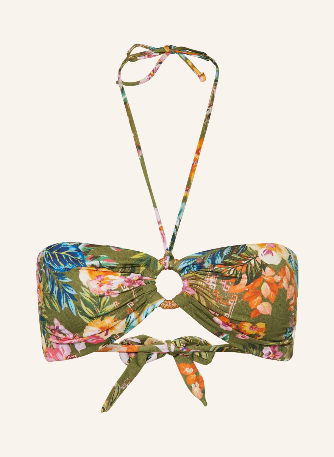 Watercult Bandeau-Bikini-Top Sunser Florals gruen von WATERCULT