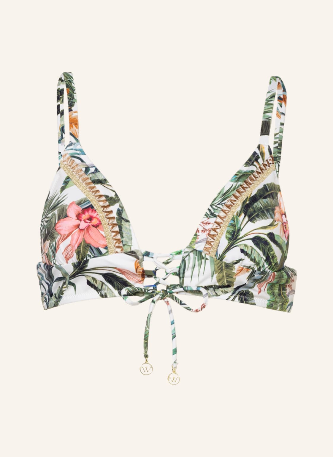 Watercult Bralette-Bikini-Top Exotic Dive weiss von WATERCULT