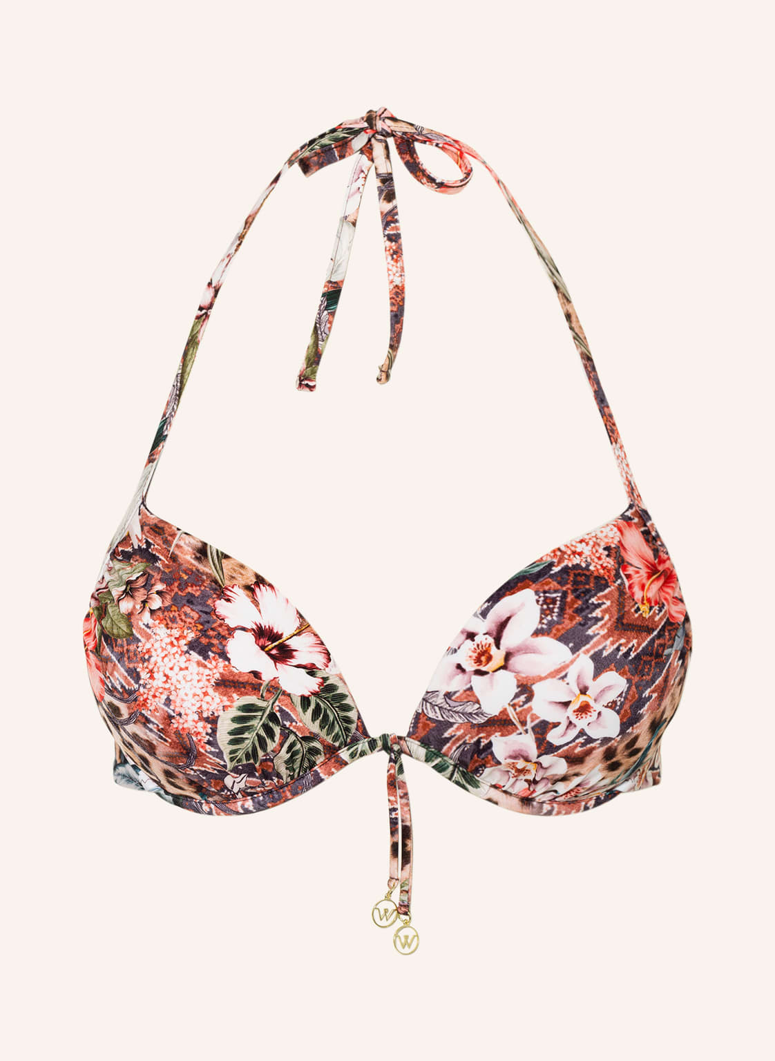 Watercult Push-Up-Bikini-Top Leo Allures braun von WATERCULT