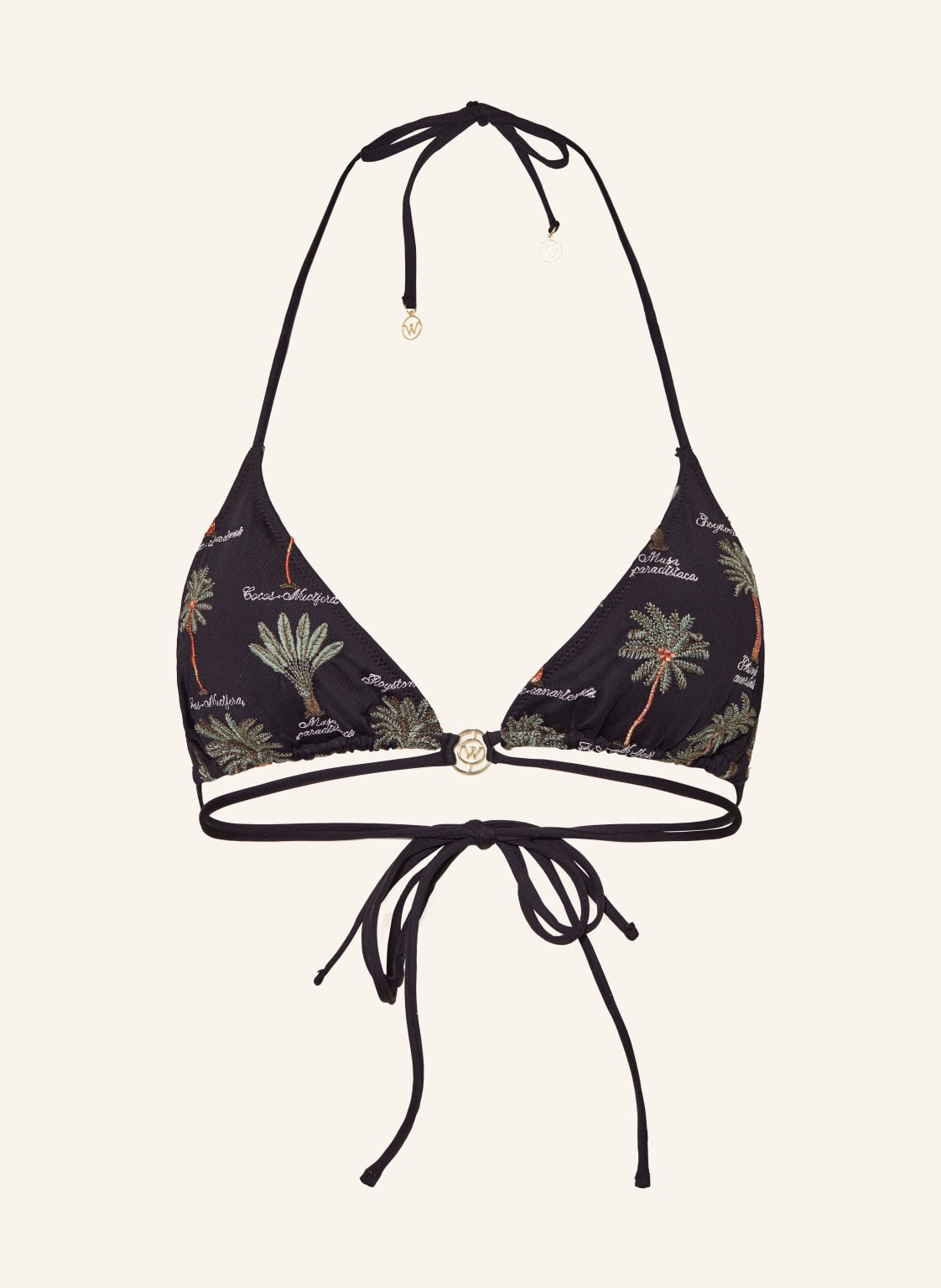 Watercult Triangel-Bikini-Top Art Herbaria schwarz von WATERCULT