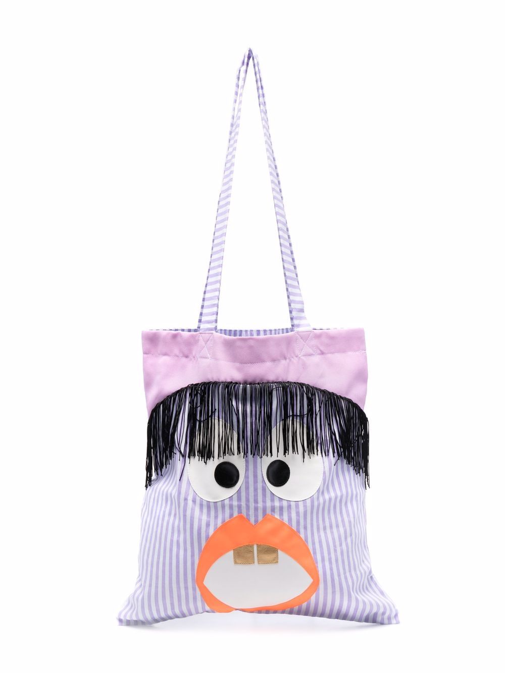 WAUW CAPOW by BANGBANG striped face-patch shoulder bag - Purple von WAUW CAPOW by BANGBANG
