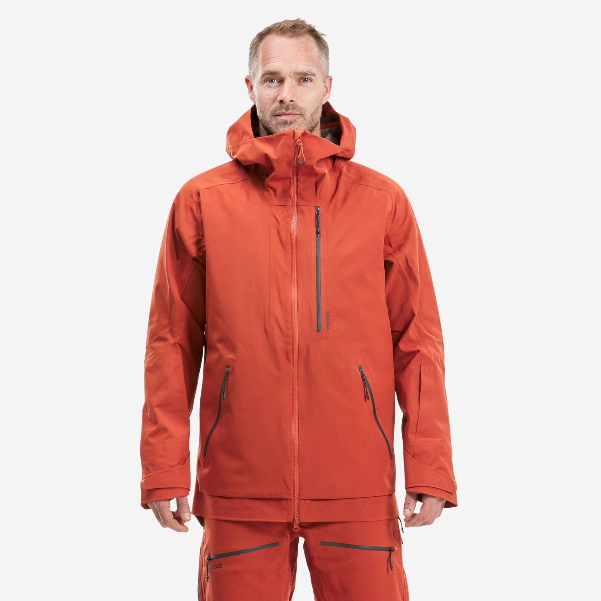 Skijacke Freeride Fr500 Herren Padding Herren Dunkelorange S von WEDZE