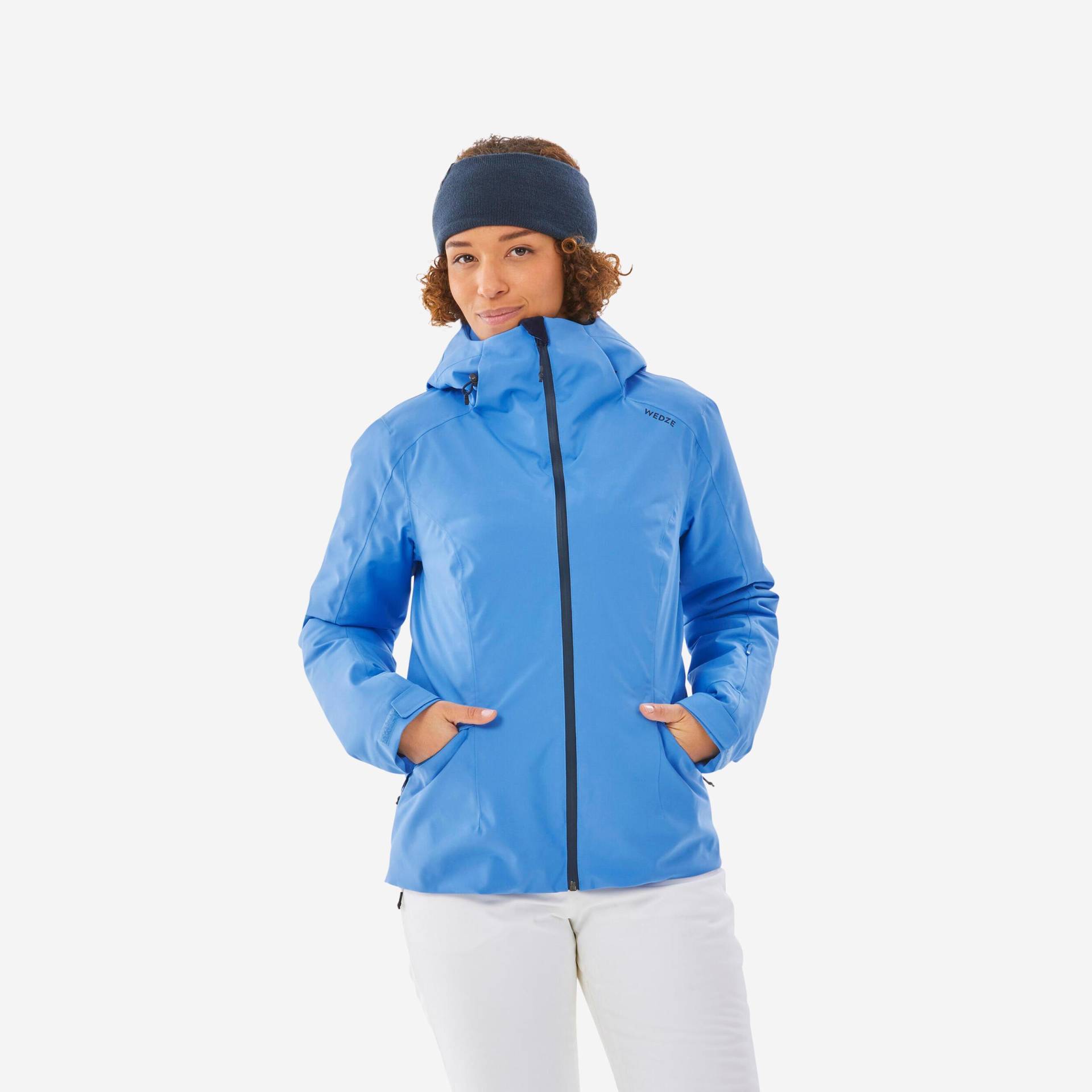 Skijacke Warm Piste - 500 Damen Blau Bedruckt M von WEDZE