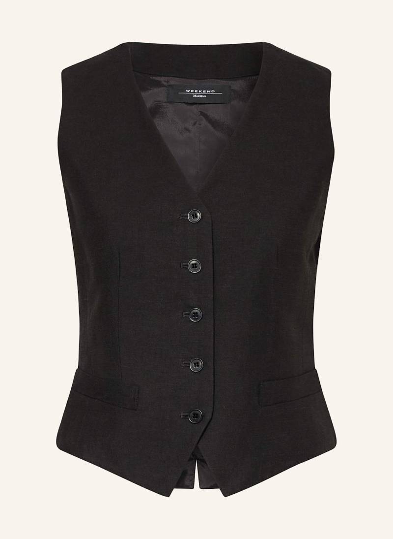 Weekend Max Mara Blazerweste Pace Mit Leinen schwarz von WEEKEND Max Mara