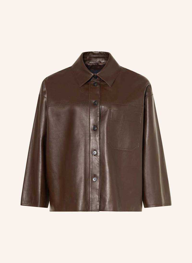 Weekend Max Mara Leder-Overjacket Stecca braun von WEEKEND Max Mara