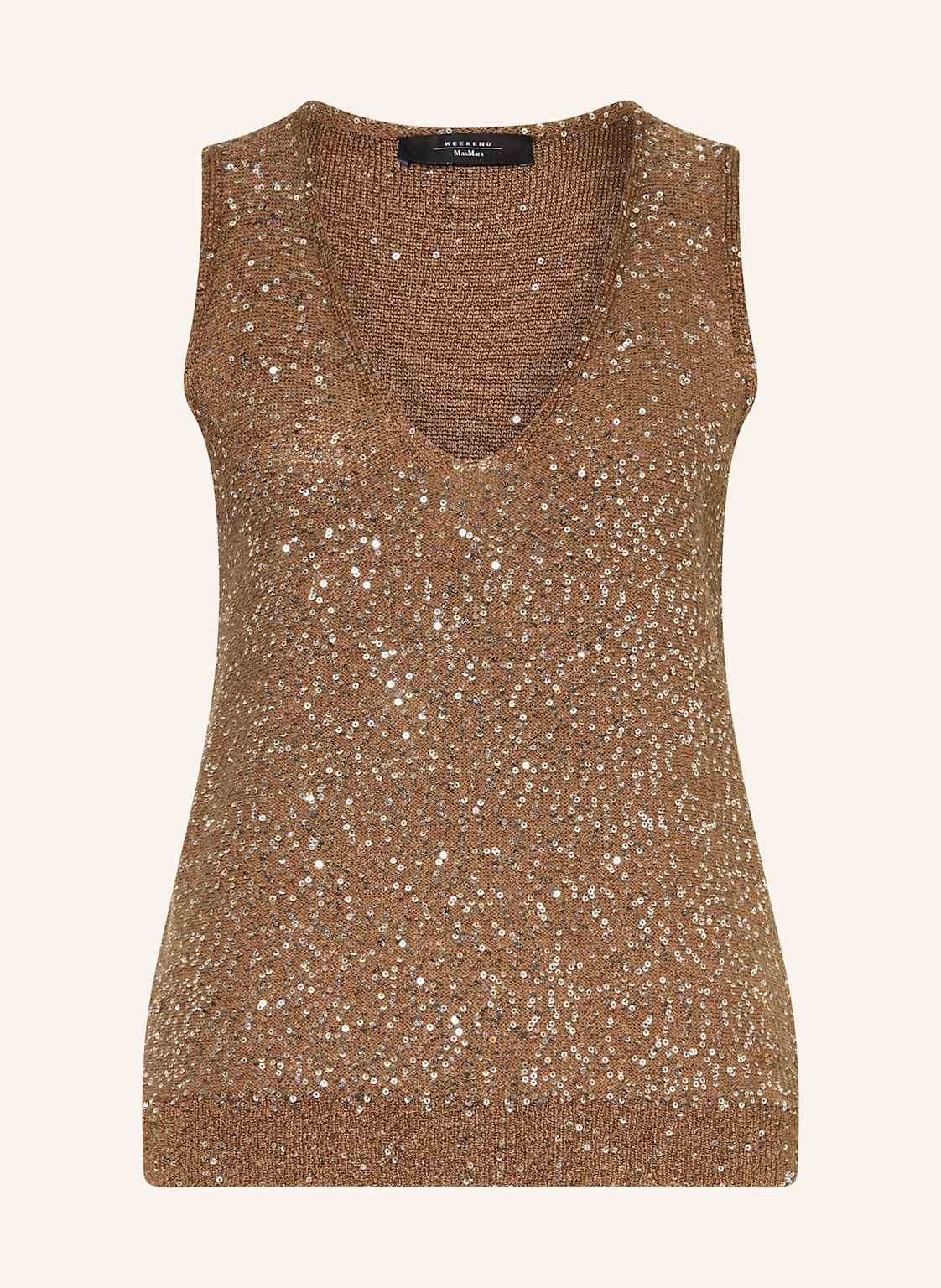Weekend Max Mara Stricktop Acaici Mit Pailletten beige von WEEKEND Max Mara
