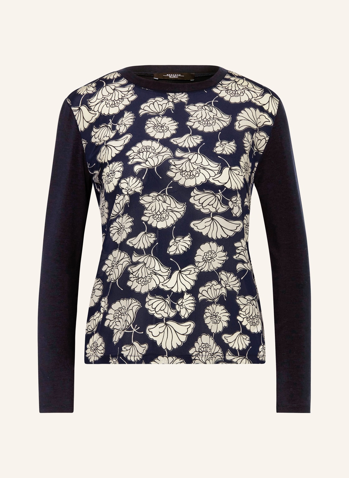 Weekend Maxmara Longsleeve Calamai Im Materialmix blau von WEEKEND MaxMara