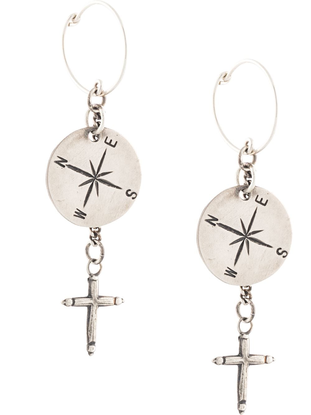 WERKSTATT:MÜNCHEN medium cross-pendant earrings - Silver von WERKSTATT:MÜNCHEN