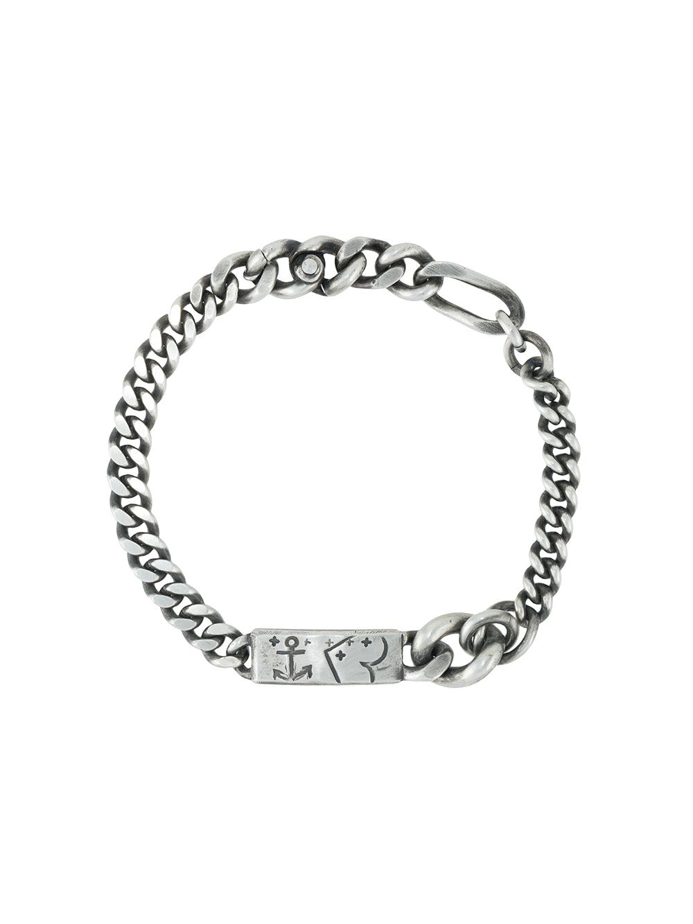 WERKSTATT:MÜNCHEN engraved-tag chain bracelet - Silver von WERKSTATT:MÜNCHEN