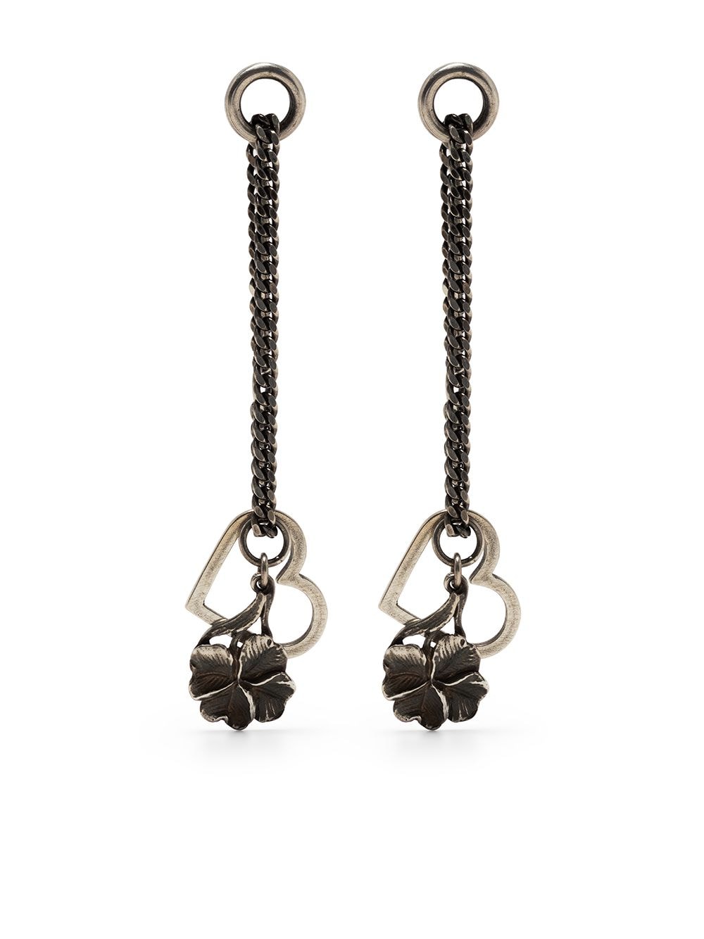 WERKSTATT:MÜNCHEN heart-pendant earrings - Silver von WERKSTATT:MÜNCHEN
