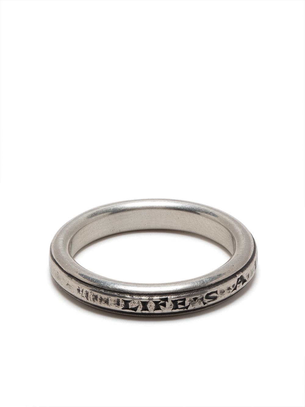 WERKSTATT:MÜNCHEN slogan-engraved ring - Silver von WERKSTATT:MÜNCHEN