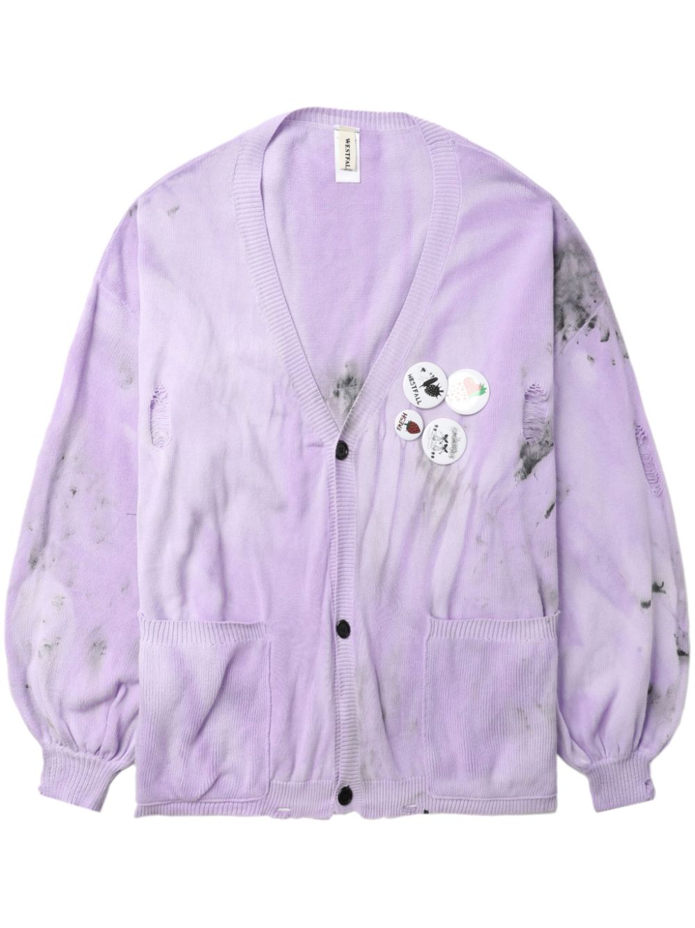 WESTFALL tie-dye cotton V-neck cardigan - Purple von WESTFALL