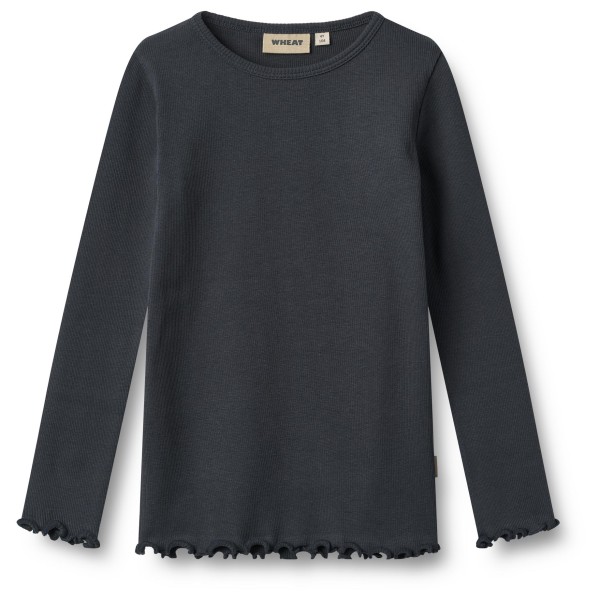 WHEAT - Kid's Rib T-Shirt L/S Ida - Longsleeve Gr 98 grau von WHEAT