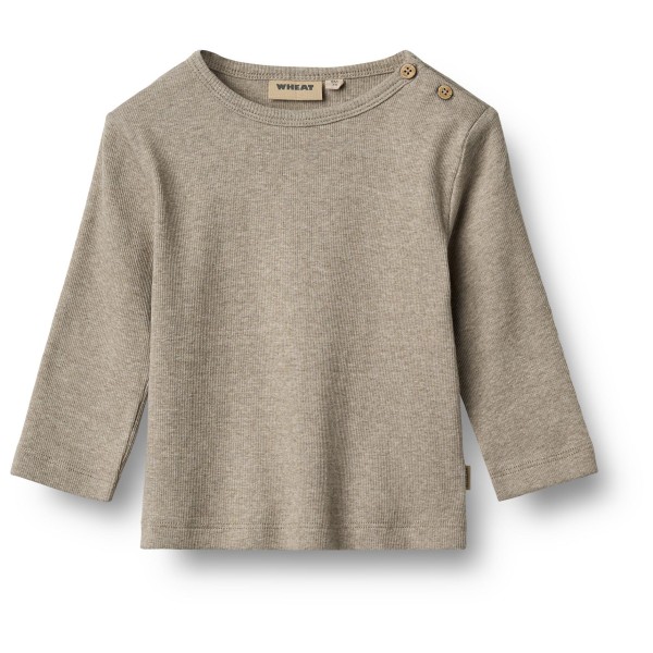 WHEAT - Kid's Rib T-Shirt L/S Milo - Longsleeve Gr 50;56;62;68;74;80;86;92 beige;grau/schwarz von WHEAT