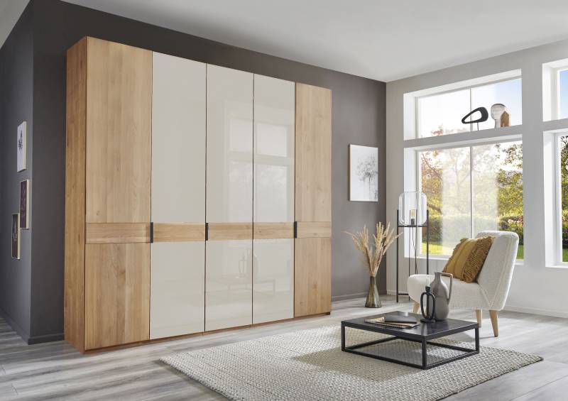 WIEMANN Drehtürenschrank »Cardiff, Massivholztüren in Kombination mit Glas- oder Spiegeltüren«, (4 Breiten, 2 Höhen 216/236cm auswählbar), hochwertiges Design in langlebiger Qualität, viel Stauraum von WIEMANN
