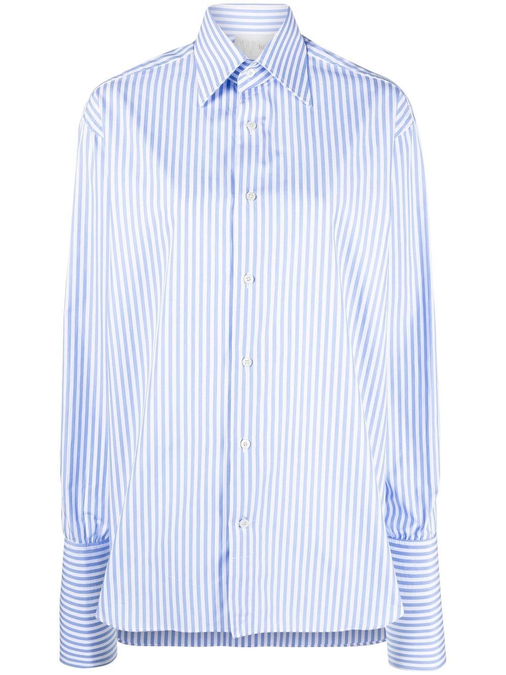 WOERA stripe-pattern long-sleeved shirt - Blue von WOERA