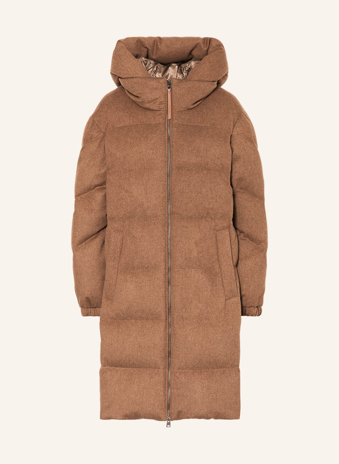 Woolrich Daunenmantel Luxe Wool Mit Abnehmbarer Kapuze braun von WOOLRICH