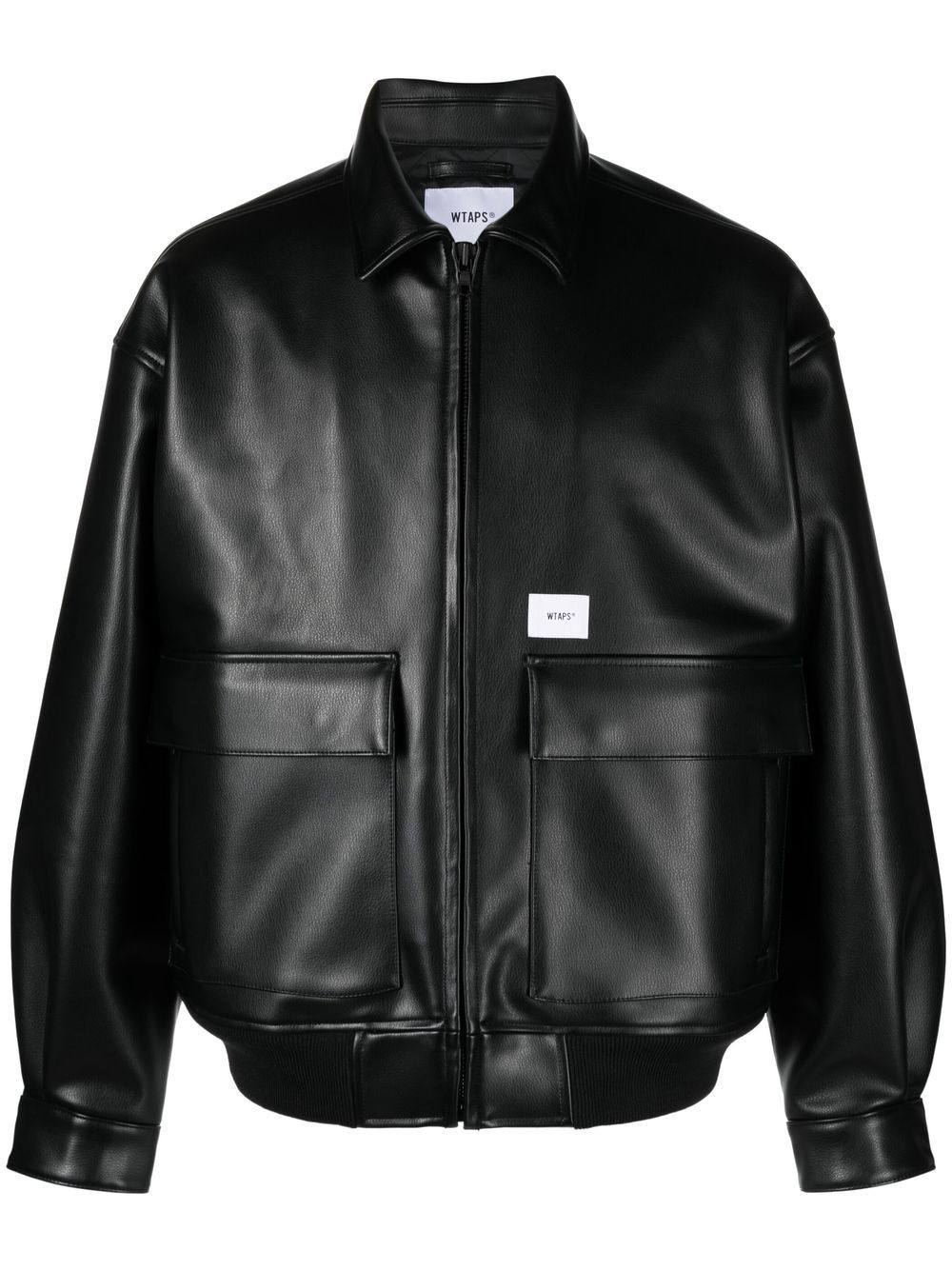 WTAPS bone appliqué faux-leather bomber jacket - Black von WTAPS