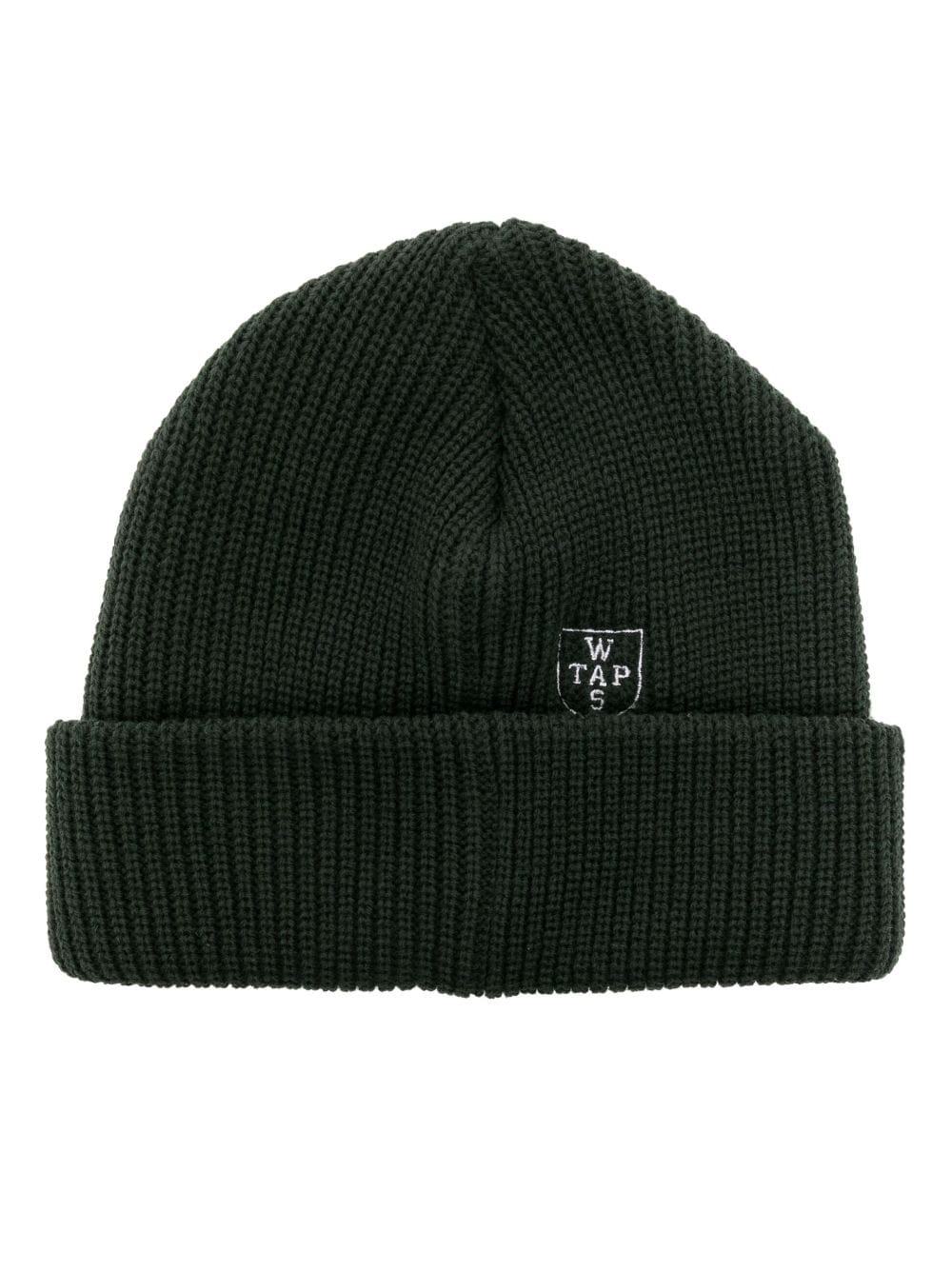 WTAPS embroidered-logo ribbed beanie - Green