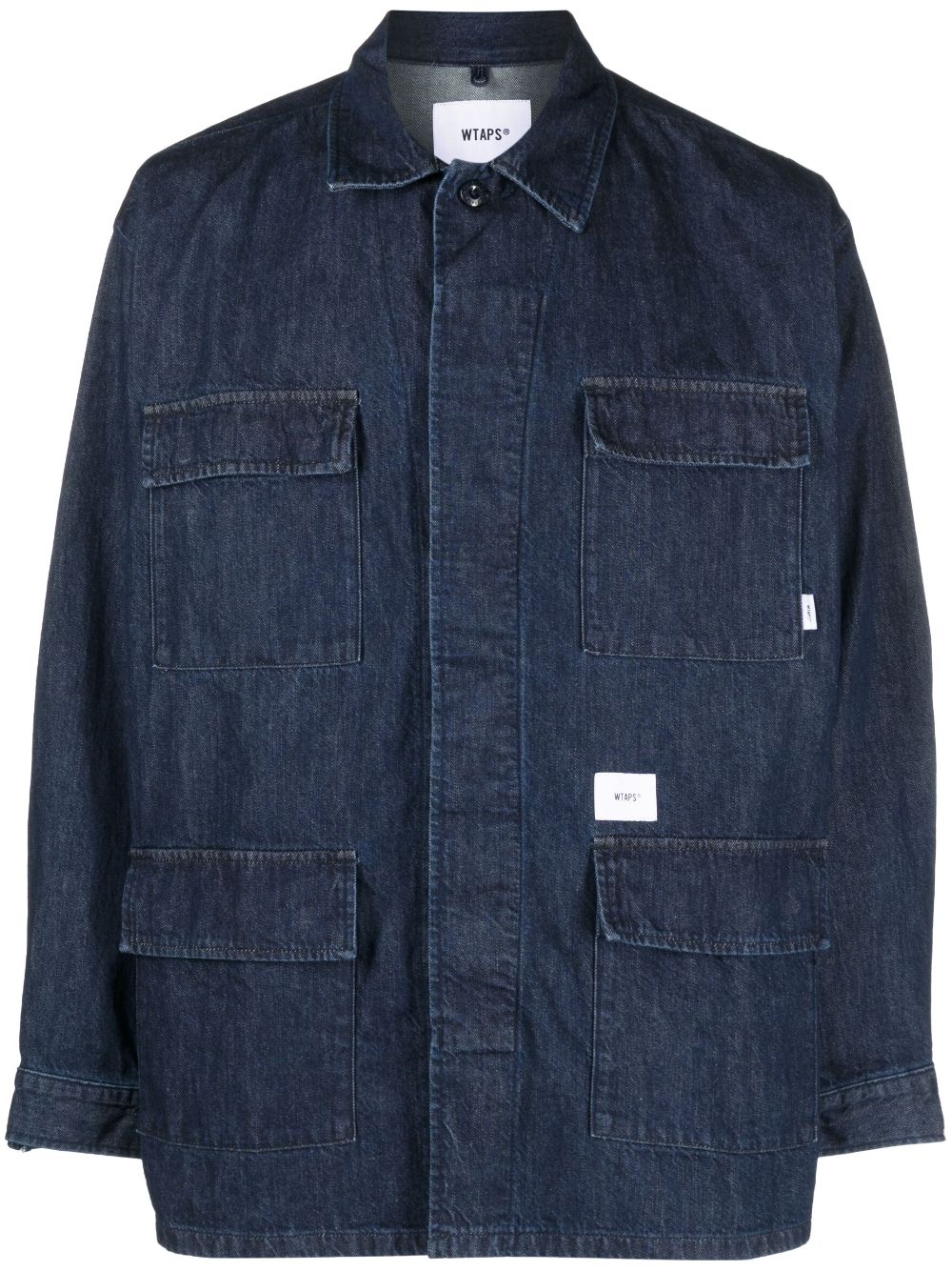 WTAPS logo-patch denim shirt - Blue von WTAPS