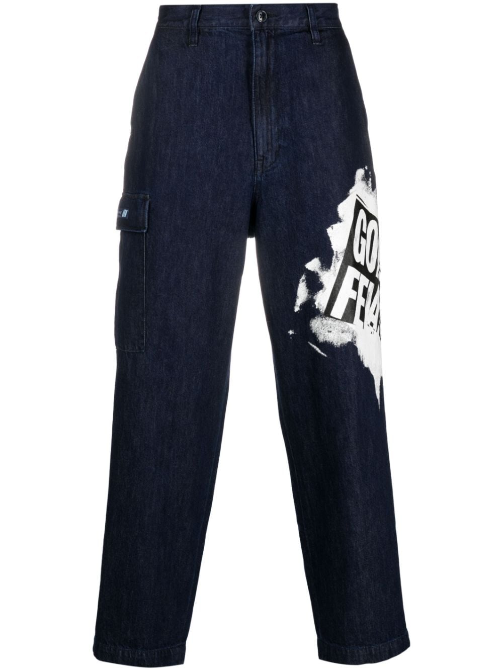 WTAPS logo-print cotton trousers - Blue von WTAPS