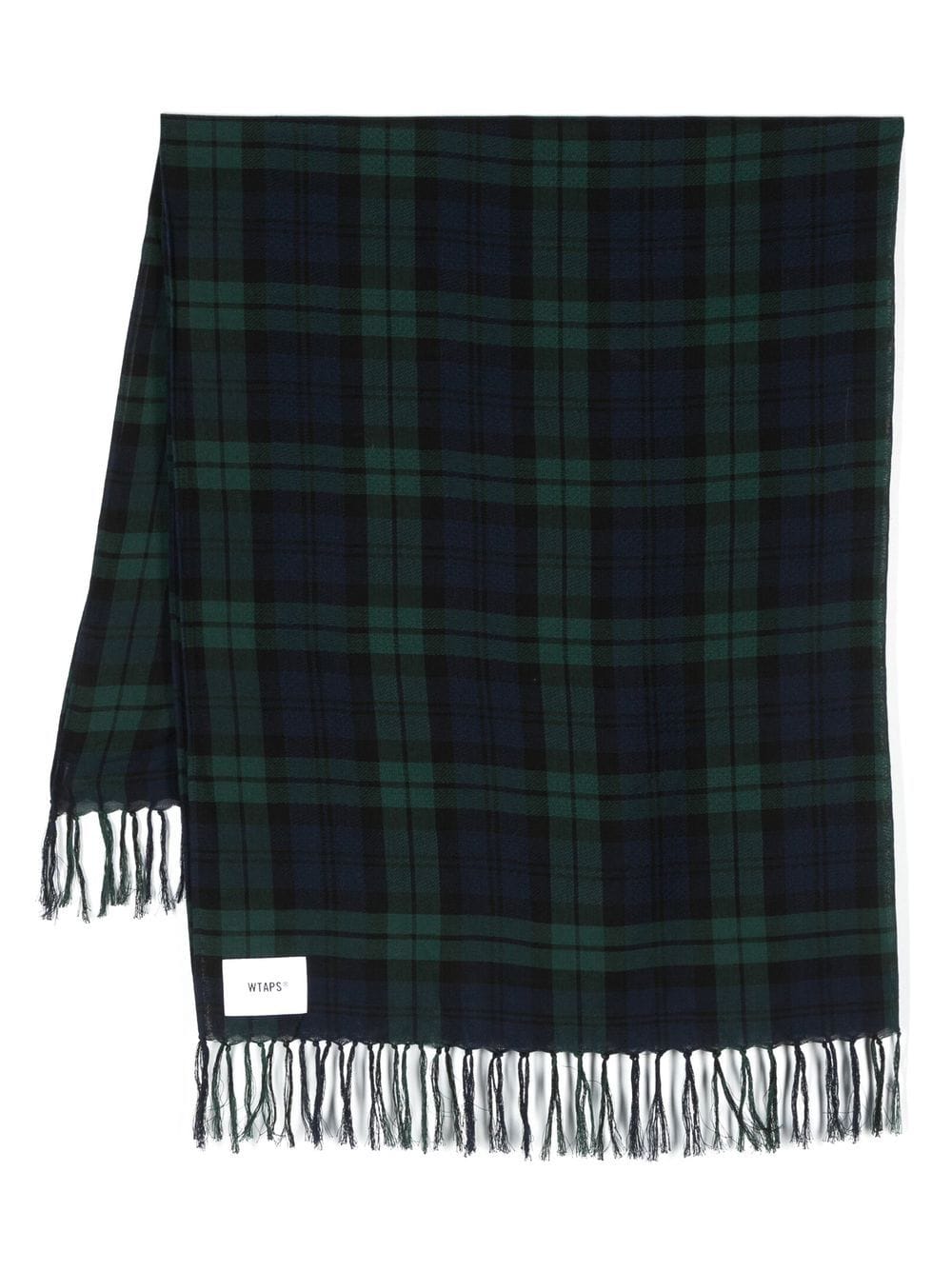 WTAPS plaid-check fringed scarf - Blue von WTAPS