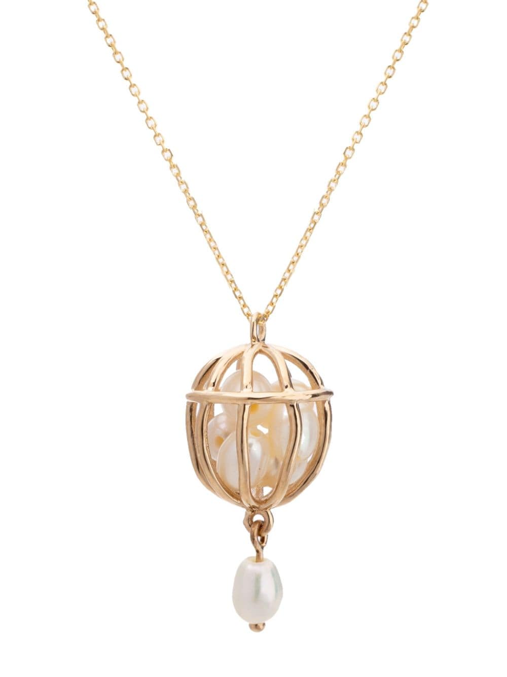 WWAKE 14kt recycled yellow gold Universe pearl necklace von WWAKE