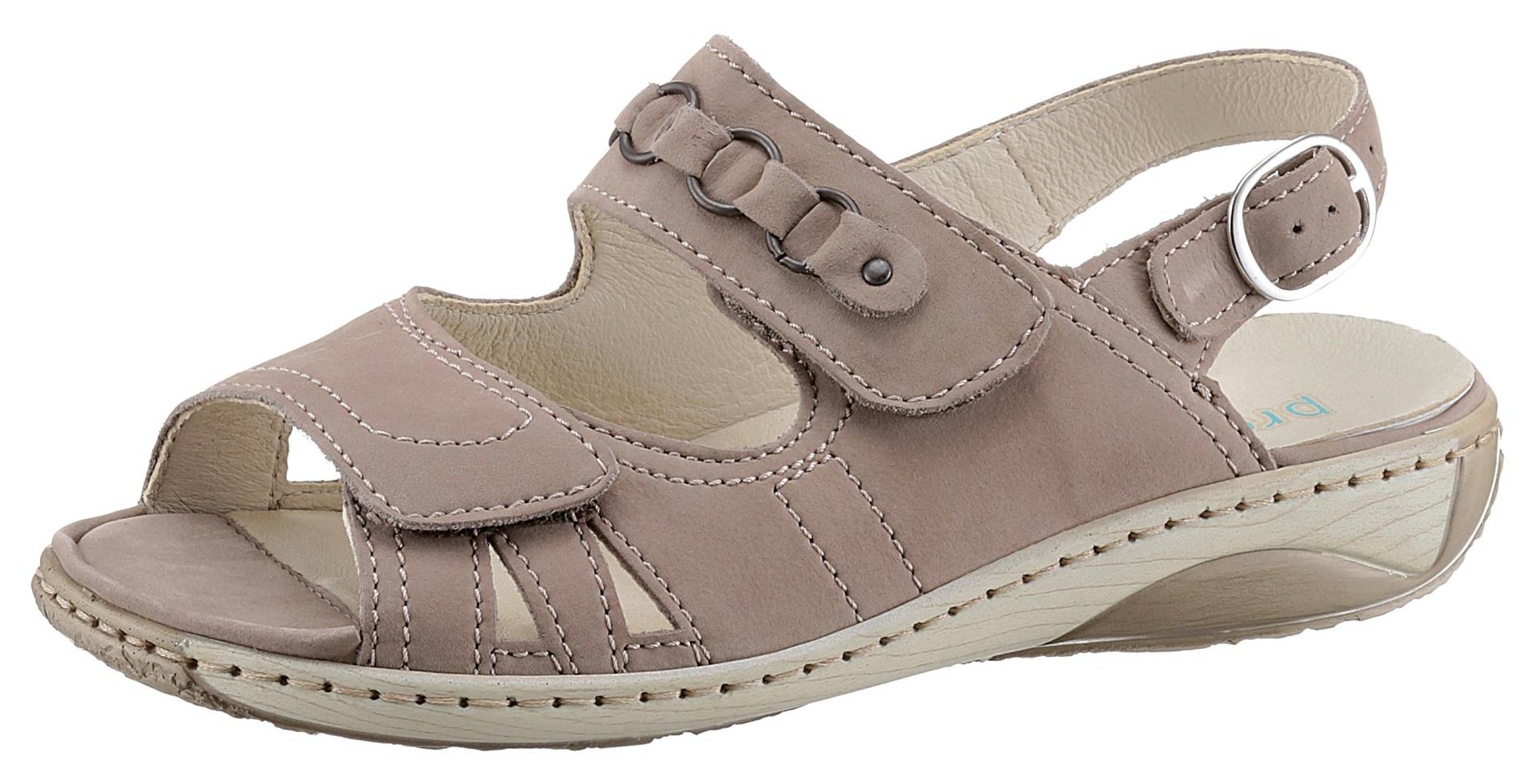 Waldläufer Riemchensandale »GARDA«, Sommerschuh, Sandalette, Keilabsatz, mit Druckknopf, G-Weite Waldläufer Riemchensandale »GARDA«, Sommerschuh, Sandalette, Keilabsatz, mit Druckknopf, G-Weite von Waldläufer