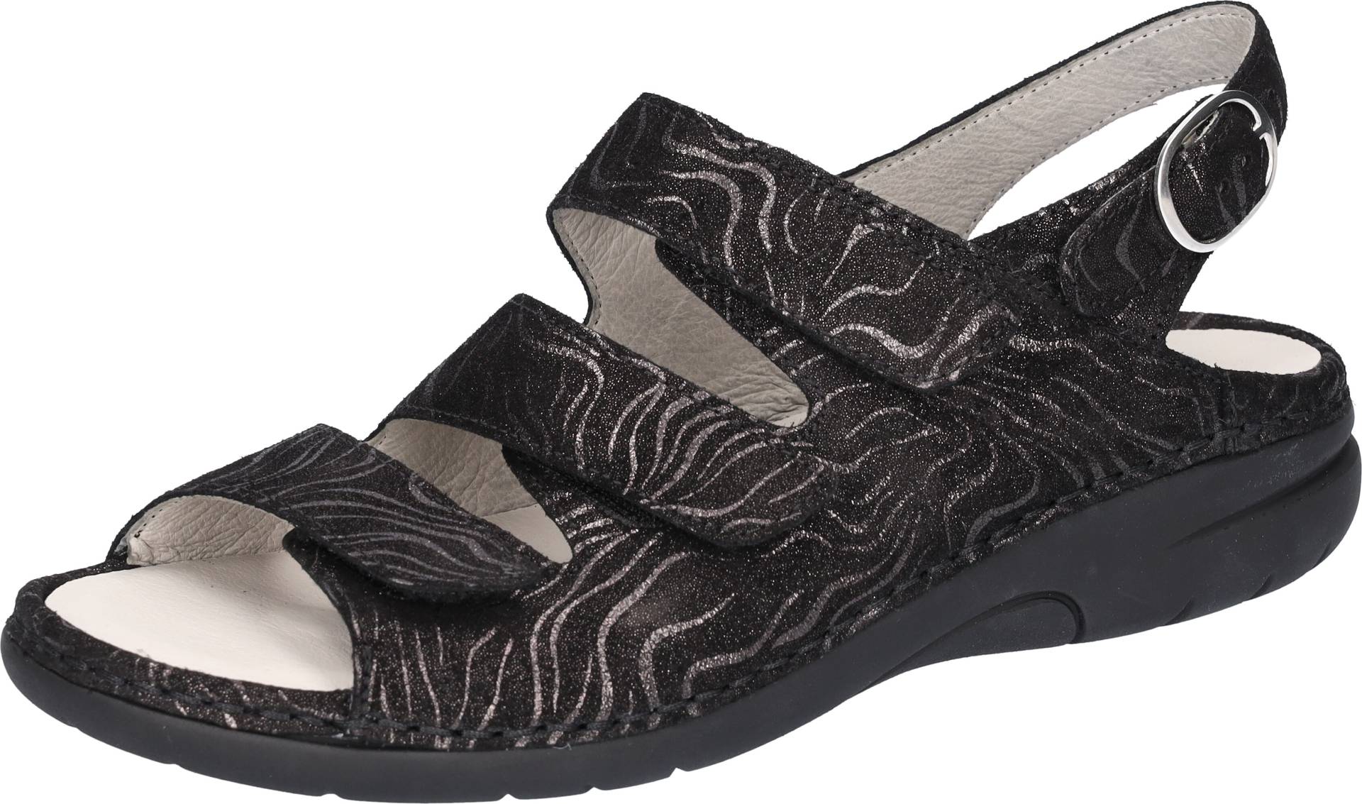 Waldläufer Riemchensandale »GUNNA«, Sommerschuh, Sandalette, Keilabsatz, in Metallic-Optik, G-Weite Waldläufer Riemchensandale »GUNNA«, Sommerschuh, Sandalette, Keilabsatz, in Metallic-Optik, G-Weite von Waldläufer