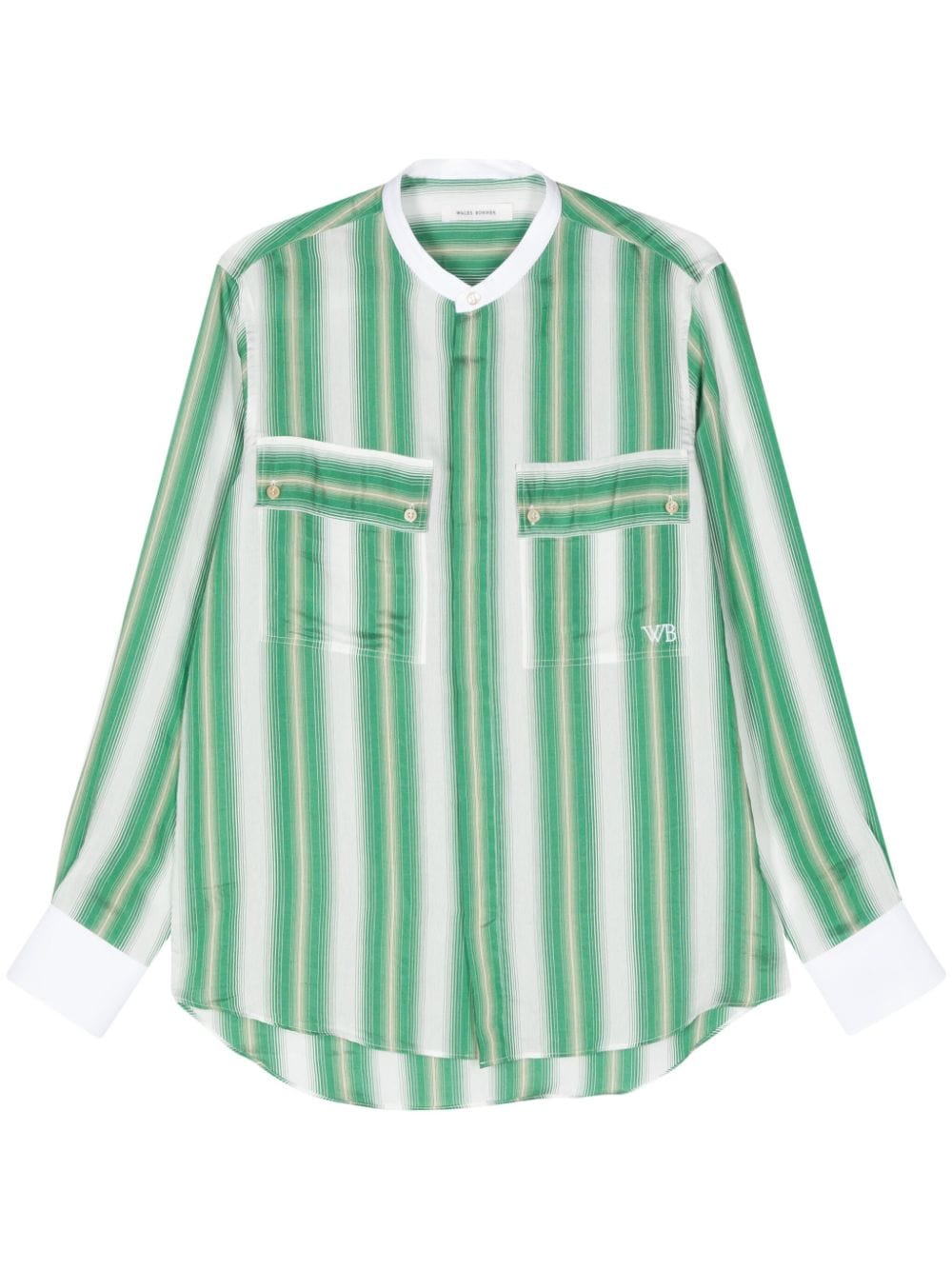 Wales Bonner Cadence striped shirt - Green von Wales Bonner