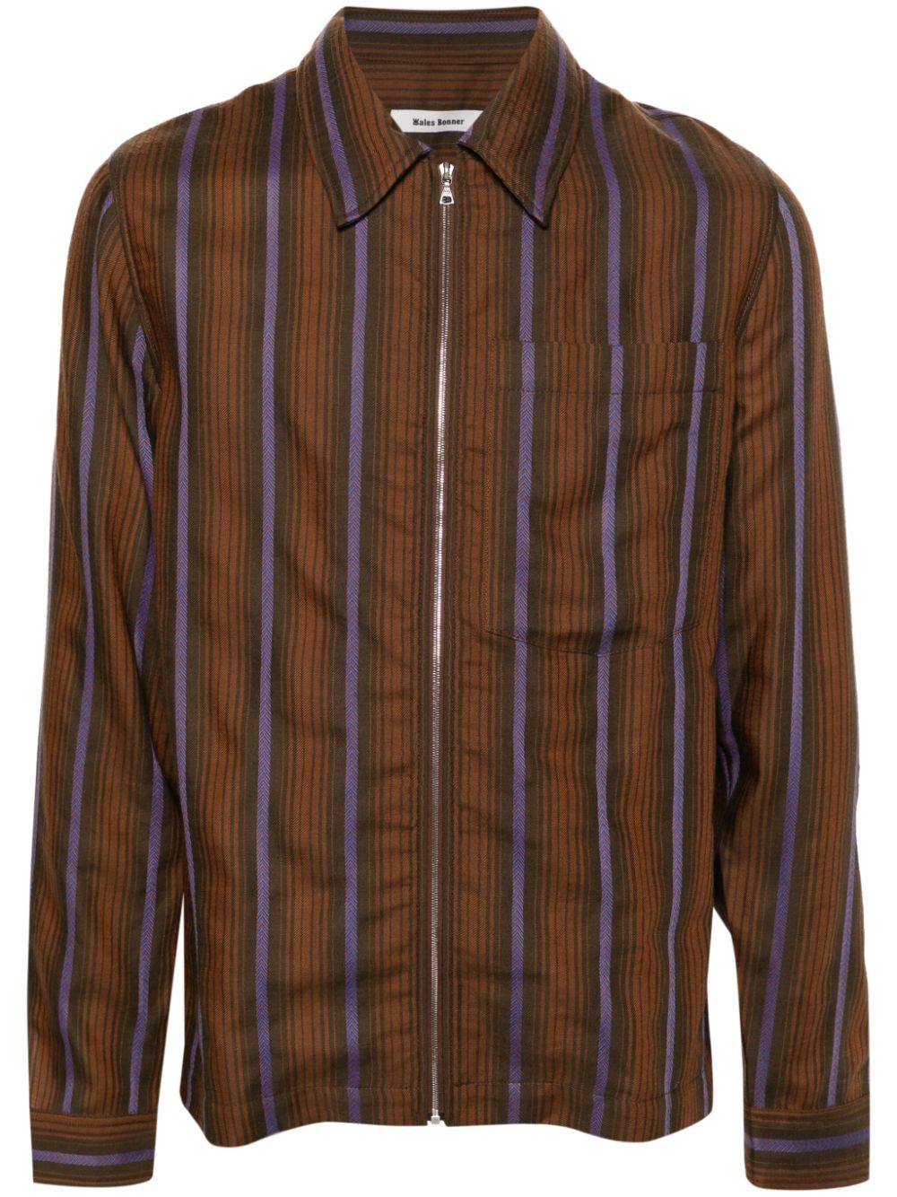 Wales Bonner Chorus striped shirt - Brown von Wales Bonner