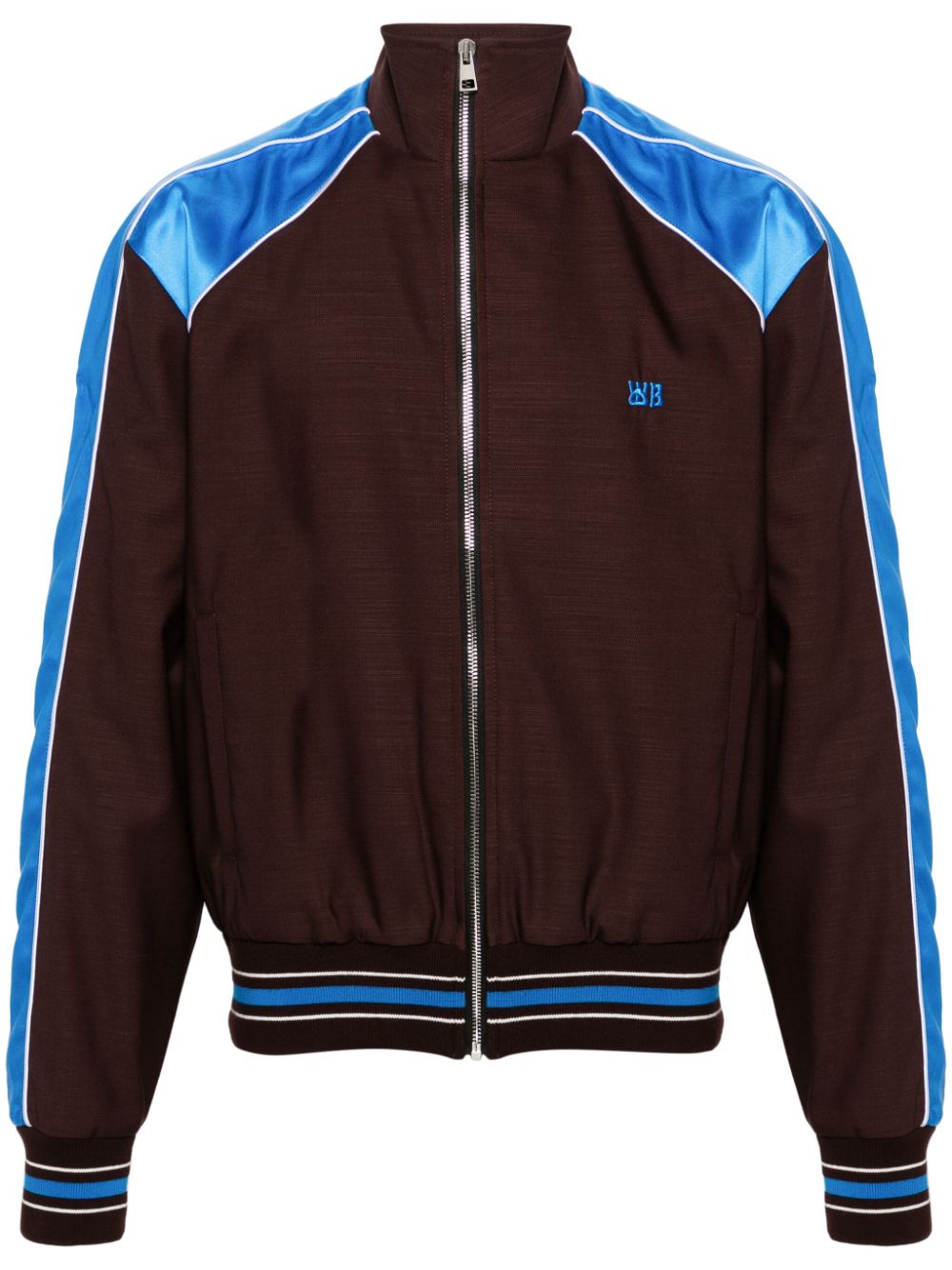 Wales Bonner Courage zip-up track jacket - Brown von Wales Bonner