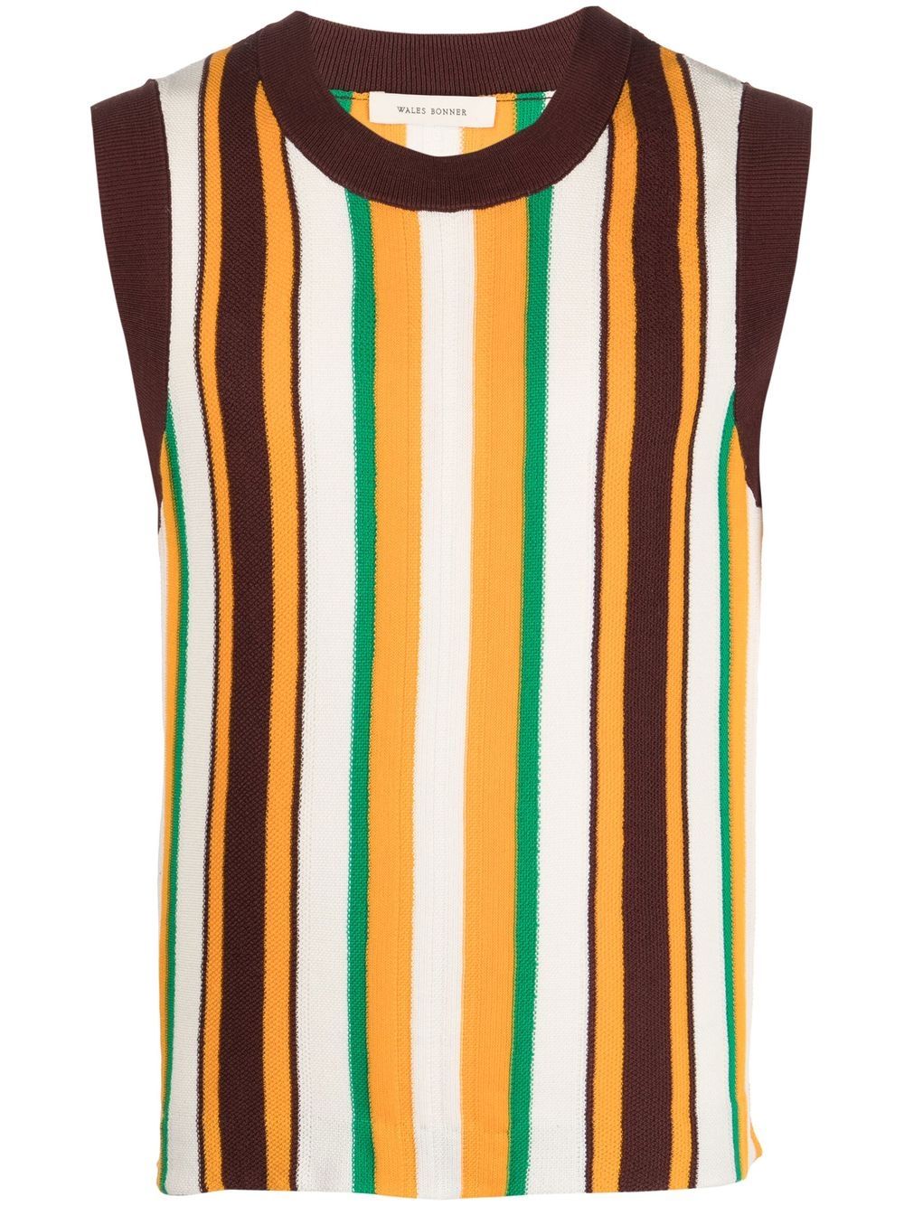 Wales Bonner Scale striped knitted vest - Brown von Wales Bonner