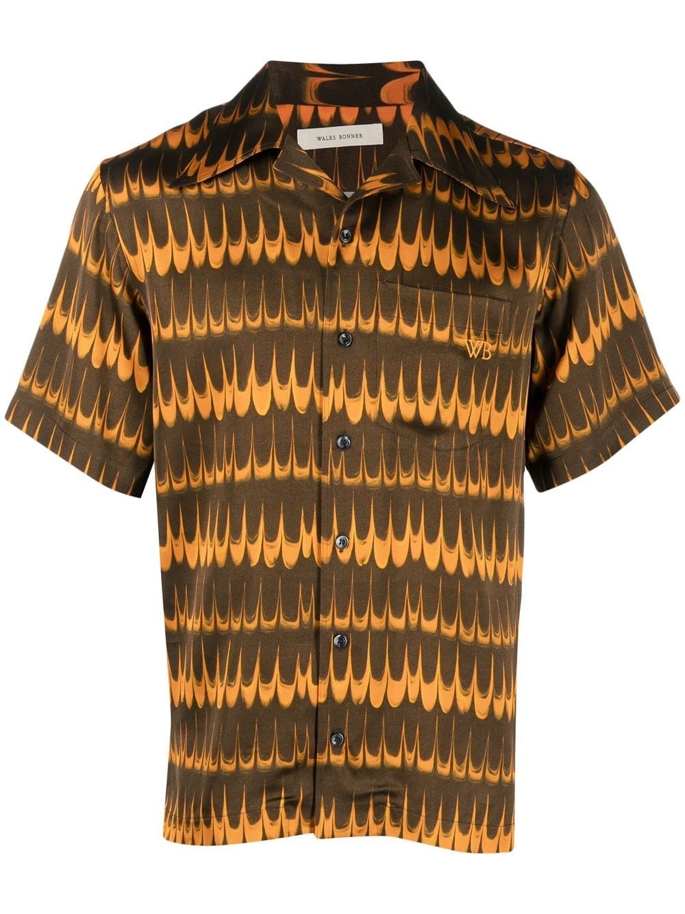 Wales Bonner geometric-print short-sleeve shirt - Orange von Wales Bonner