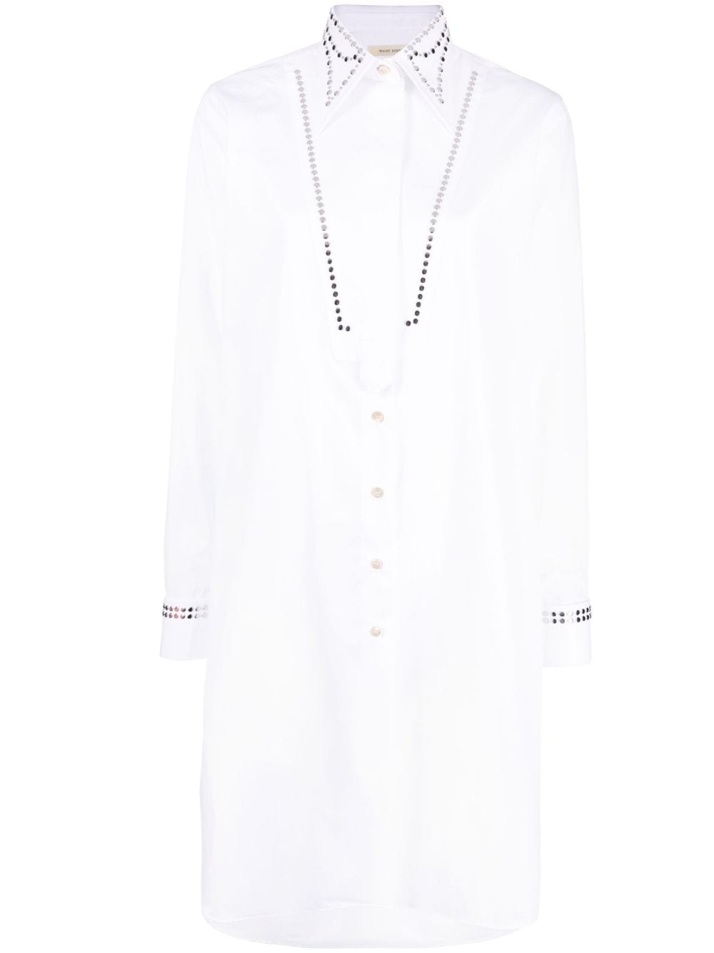 Wales Bonner laser-cut shirt dress - White von Wales Bonner