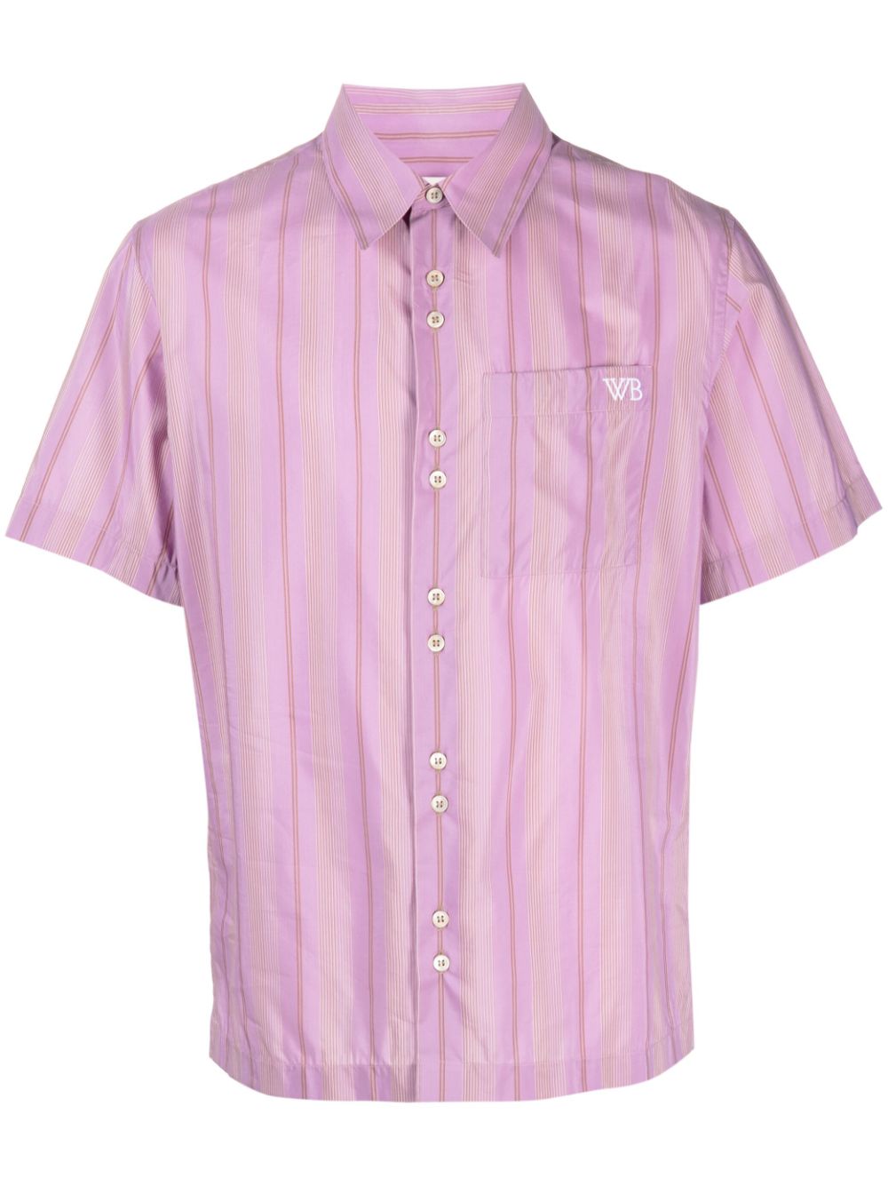 Wales Bonner logo-embroidered striped shirt - Pink von Wales Bonner