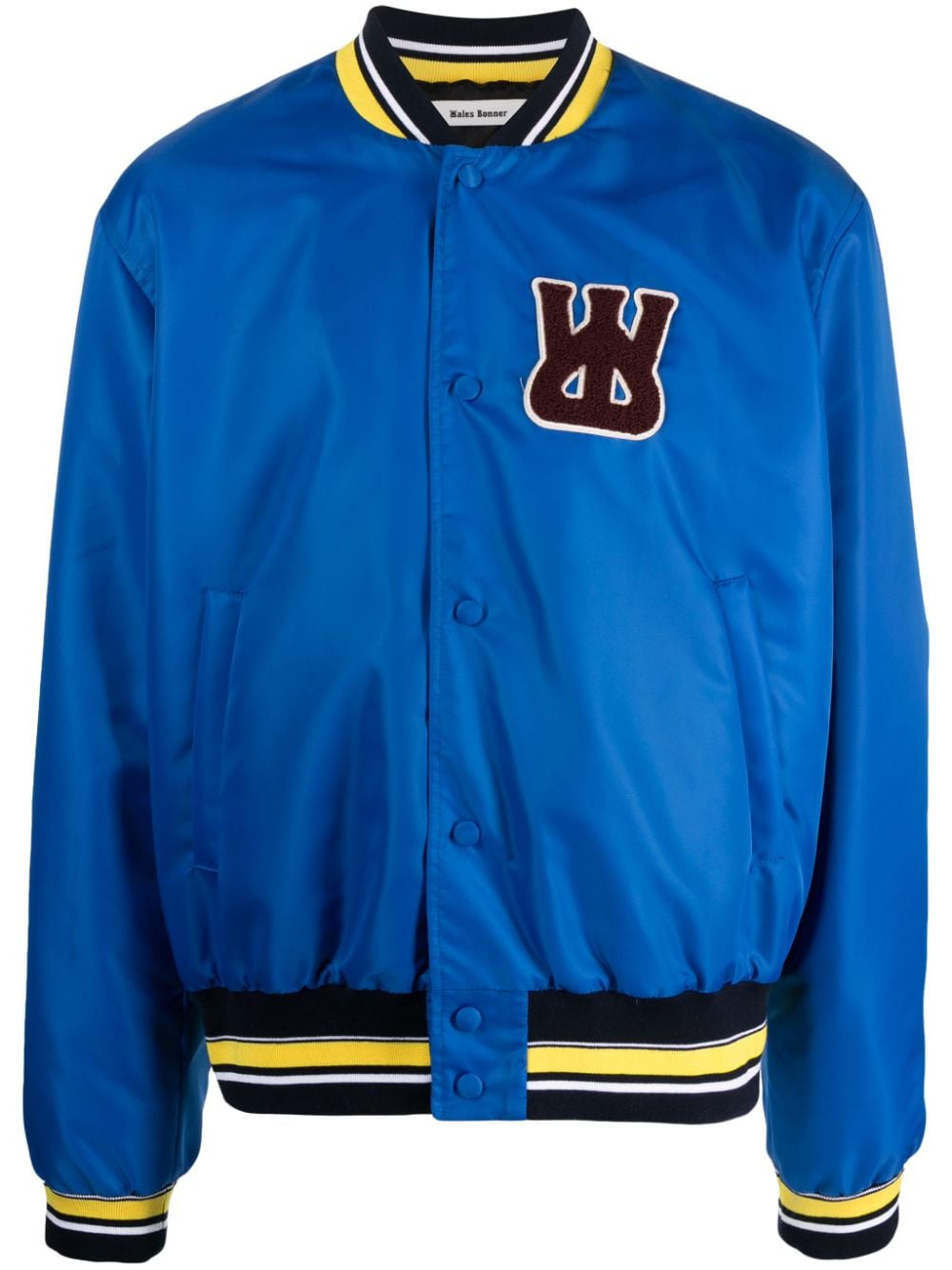 Wales Bonner logo-patch bomber jacket - Blue von Wales Bonner