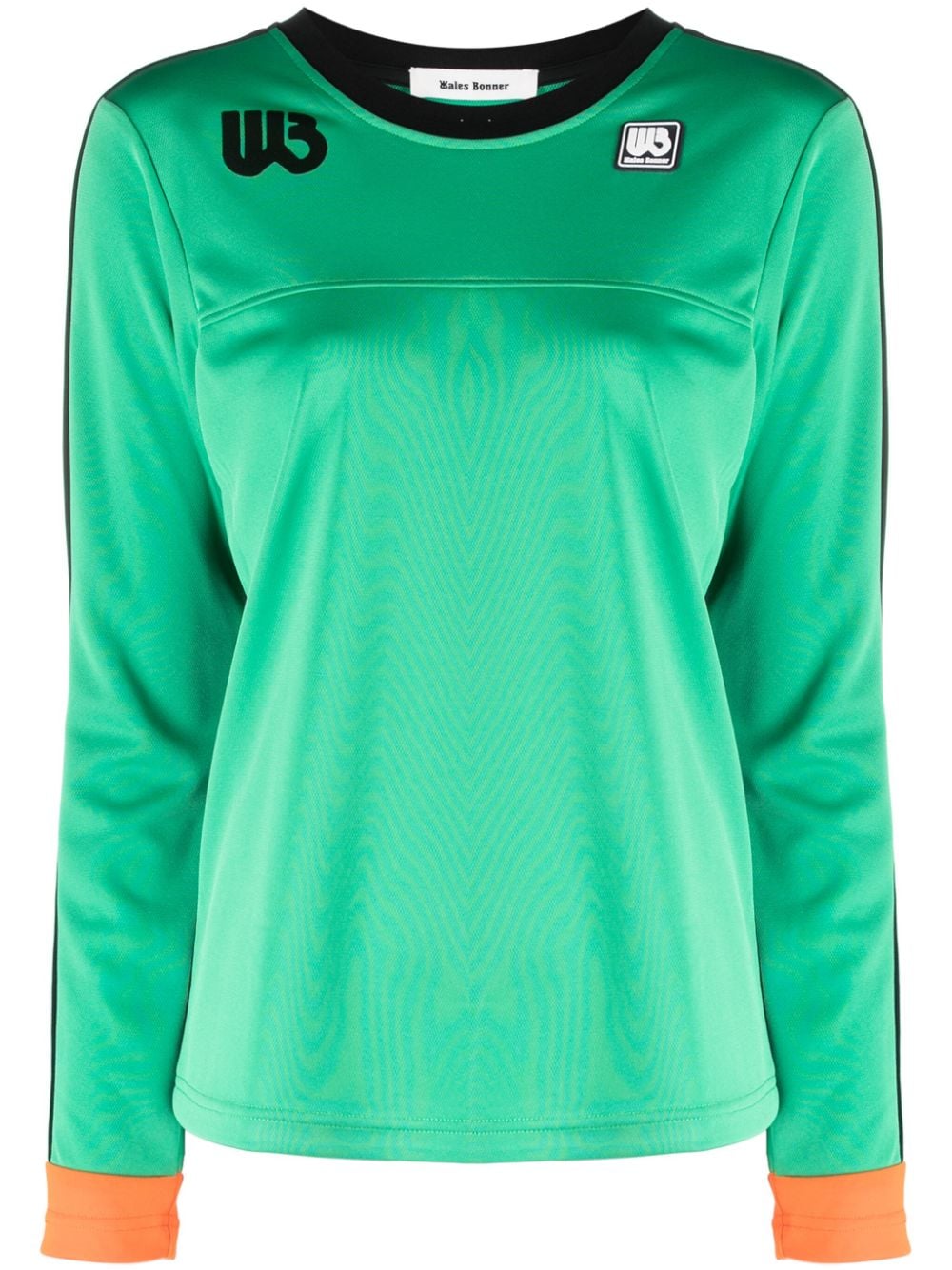 Wales Bonner logo-patch organic-cotton sweatshirt - Green von Wales Bonner