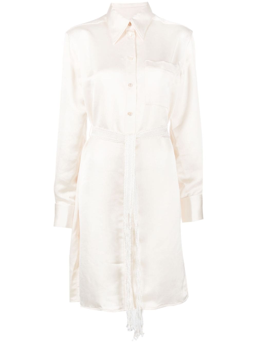 Wales Bonner long-sleeve shirt dress - Neutrals von Wales Bonner