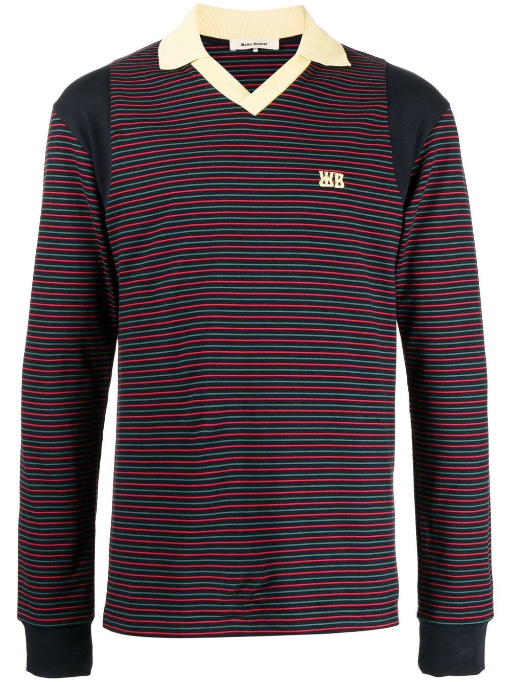 Wales Bonner stripe-print long-sleeve T-shirt - Blue von Wales Bonner