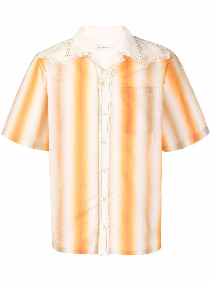 Wales Bonner stripe-print short-sleeved shirt - Orange von Wales Bonner