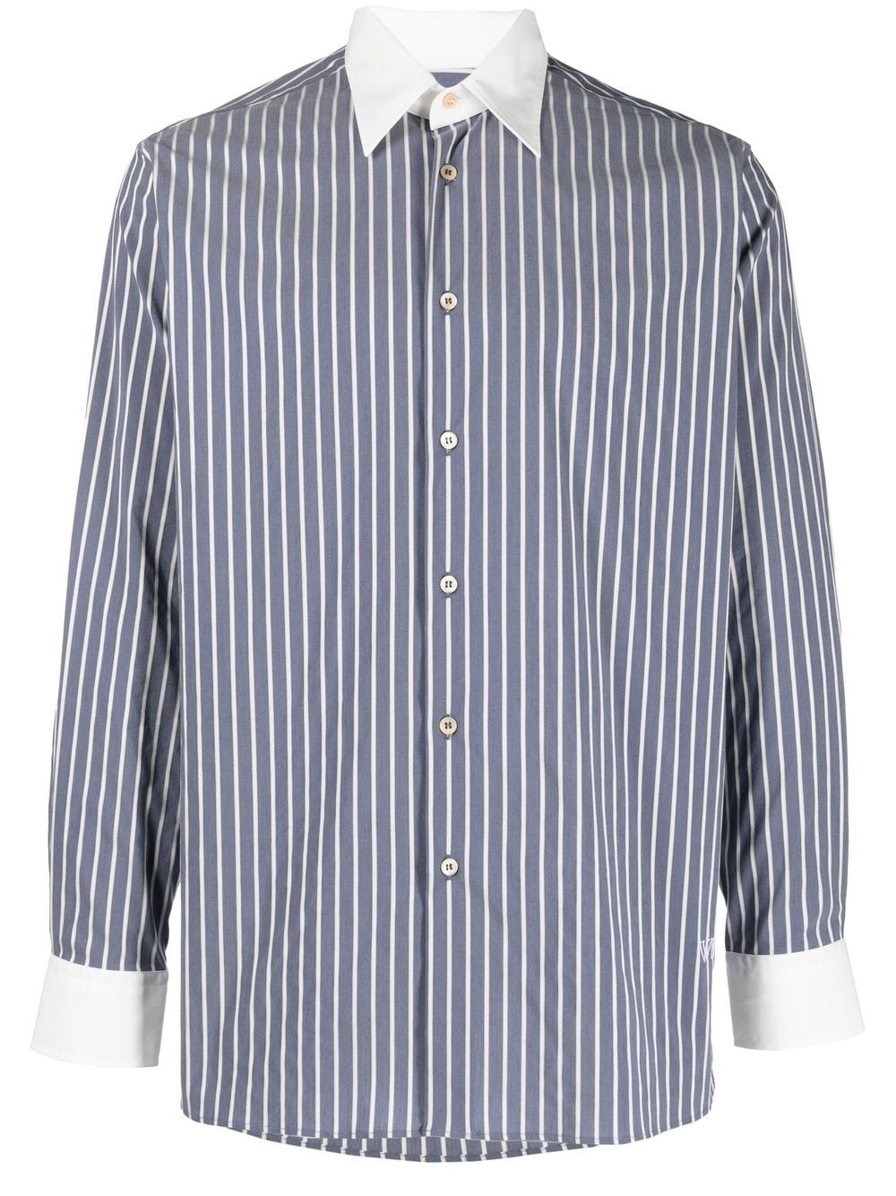 Wales Bonner striped button-up shirt - Blue von Wales Bonner