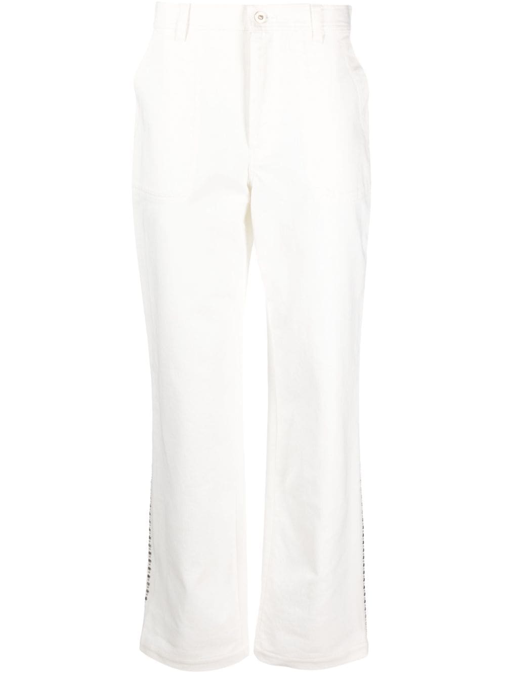 Wales Bonner stud-embellished organic cotton jeans - White von Wales Bonner