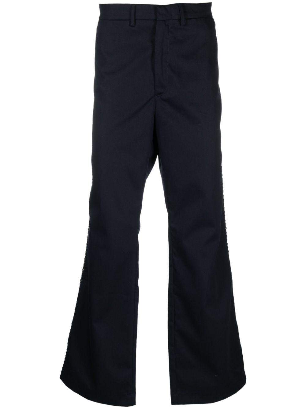 Wales Bonner studded-trim flared trousers - Blue von Wales Bonner